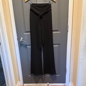 Windsor Black Wide-Leg Pants with Tie Waist